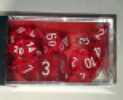 Translucent: Red w/ White - Polyhedral 7-Die Set