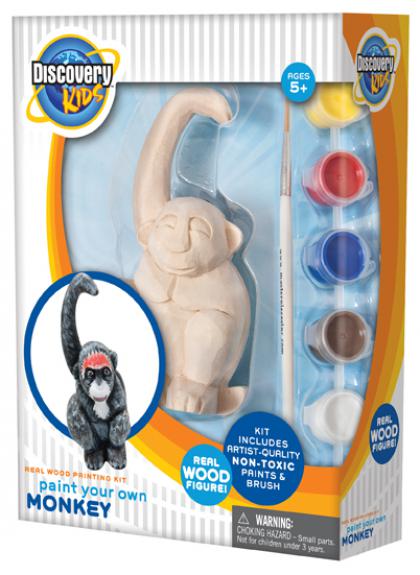 Discovery Kids: Paint Your Own Monkey Wood Painting Kit