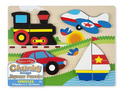 Vehicles Wooden Chunky Puzzle (4 Vehicles)