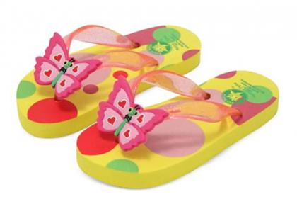 Bella Butterfly Flip-Flops Size 8-9