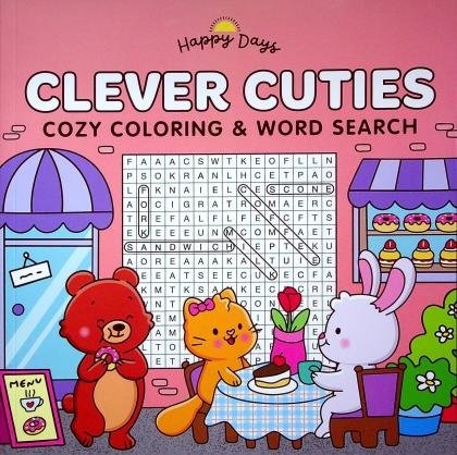 Clever Cuties: Cozy Coloring & Word Search