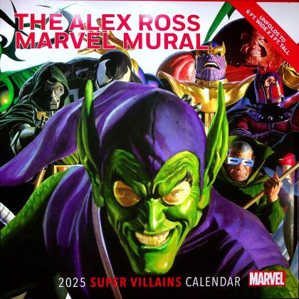 Alex Ross Marvel Super Villains Mural 2025 Oversized Wall Calendar