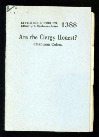 Are the Clergy Honest? Little Blue Book Number 1388