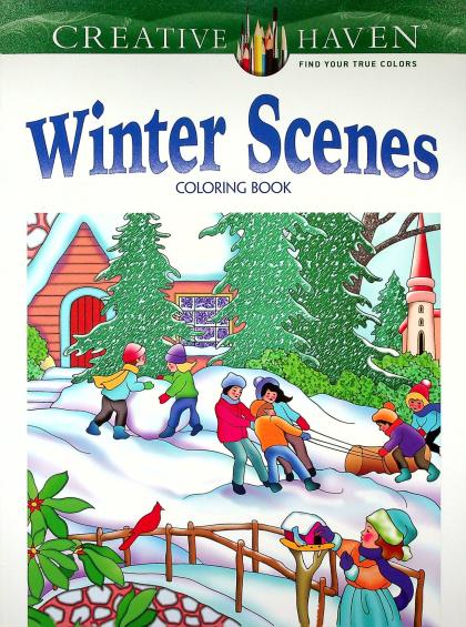 Winter Scenes Coloring Book